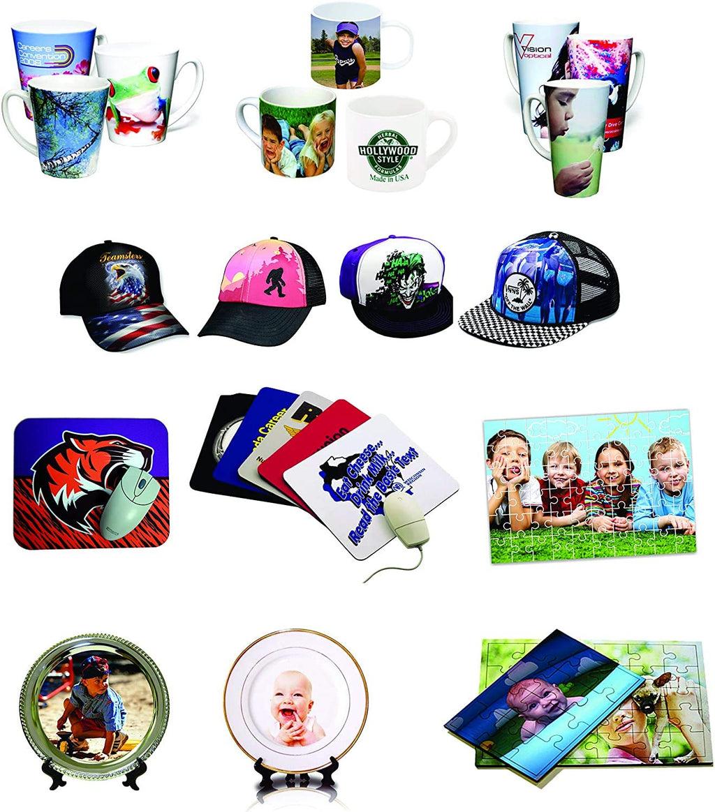 Sublimation Starter Kit – 15x15 Heat Press & Printer Bundle 8in1 Professional Combo for Mug Tumbler T-Shirt Business