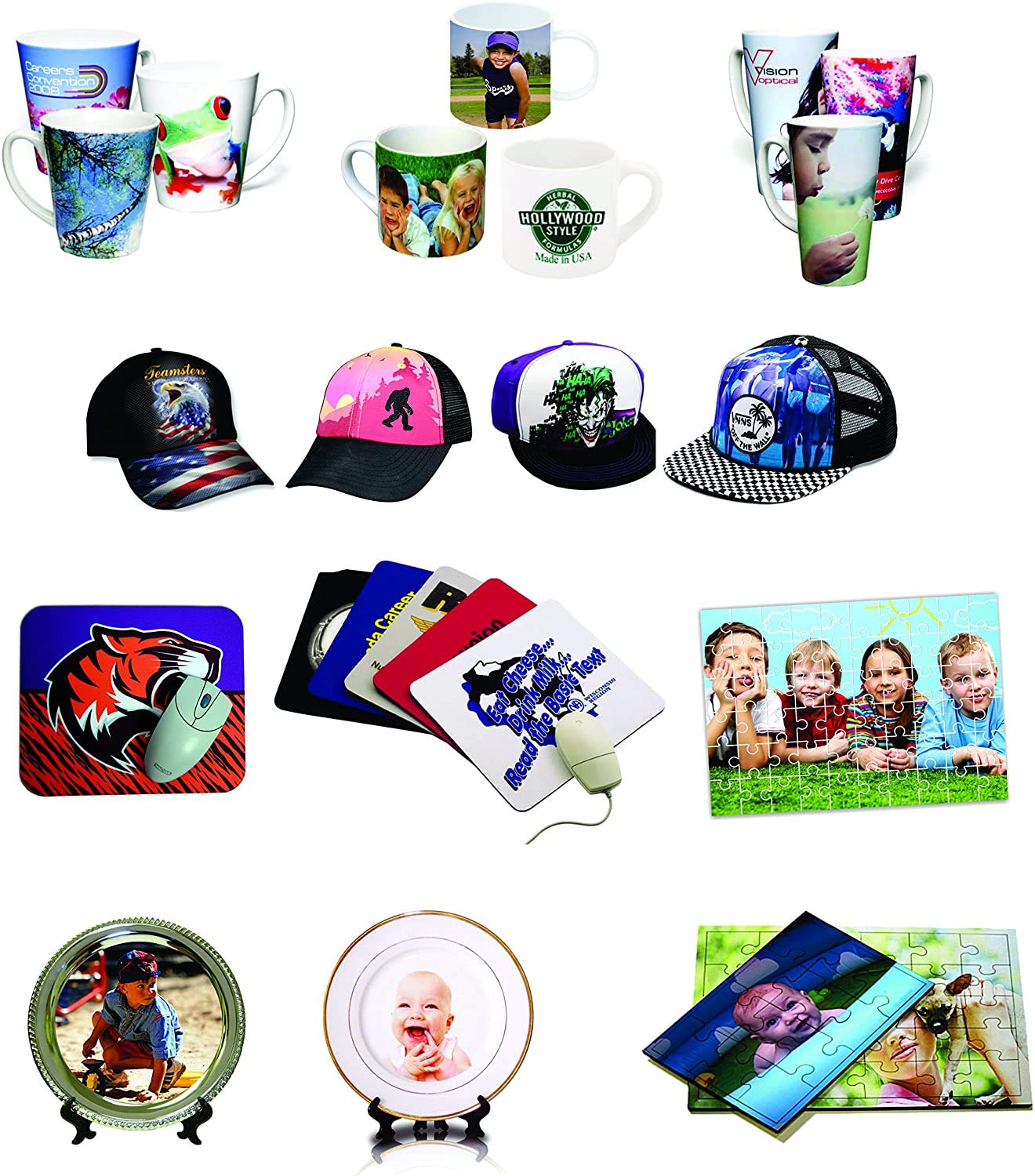 Sublimation Starter Kit – 15x15 Heat Press & Printer Bundle 8in1 Professional Combo for Mug Tumbler T-Shirt Business